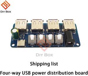 Power Expansion Module Button Control 5V Power Supply 4-way USB Distribution Board Power Supply Hub