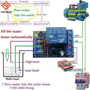 2 in 1 Pump Pour Water Automatic Controller DC 12V Liquid Level Sensor Switch Relay Module for Motor Fish tank Waterhouse Irriga