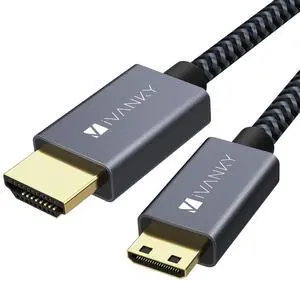 Mini HDMI to HDMI Cable, Ivanky High Speed 4K 60Hz Male to Male HDR HDMI 2.0 Adapter,Compatible with Nikon Z6 Canon EOS RP/EOS R/EOS 7D Mark II / Xa40,Lenovo Thinkpad Yoga, 3 Ft