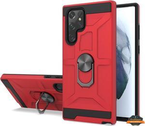 Red Case for Samsung Galaxy A32 5G Hybrid Ring Stand [360° Rotatable Ring Holder Magnetic Kickstand] Shockproof Hard Rubber TPU Phone Cover