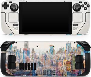 Watercolor New York City Skyline // Full-Body Skin Decal Wrap Cover for the Steam Deck handheld gaming computer