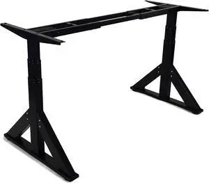 VJ205 VWINDESK Electric Height Adjustable Sitting Standing Desk Frame Sit Stand - Dual Motors 3 Stages Motorized Desk Base Only 42 x 10 x 9 inches Black