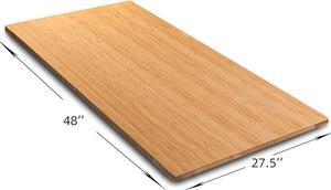 48'' BAMBOO Desk Table Top Only, Matching with Electric Adjustable Standing Desk Frame, Durable, Sustainable with 60mm Grommet Holes(48" x 30" x 1"),Right Angles 48''