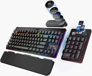 MOUNTAIN Everest Max Mechanical Gaming Keyboard - Modular - Integrated Display Keys - Hot-Swappable Switches - OBS Controls Integration - Fastest & Linear - RGB Backlit - Midnight Black