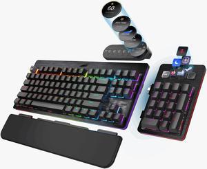 MOUNTAIN Everest Max Mechanical Gaming Keyboard - Modular - Integrated Display Keys - Hot-Swappable Switches - OBS Controls Integration - Tactile and Quiet - RGB Backlit - Midnight Black