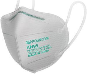 Powecom White 10-Pack Face Mask (Appendix A Authorized Respirator), Protective Face Mask, Disposable Particulate Respirator, GB2626-2019 (10-Count)