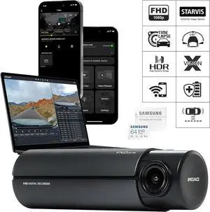 IROAD PRO FX2 Front Dash Cam, FHD 1080p HDR with Sony STARVIS sensor, MADE IN KOREA, Time Lapse, GPS, 140º Wide Angle, ADAS, Wi-Fi, X-Vision, Battery Discharge Prevention, Mobile APP, 64GB SD INCLUDED IROAD PRO FX2 Front Dash Cam, FHD 1080p HDR with Sony STARVIS sensor, MADE IN KOREA, Time Lapse, GPS, 140º Wide Angle, ADAS, Wi-Fi, X-Vision, Battery Discharge Prevention, Mobile APP, 64GB SD INCLUDED