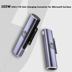 102W PD Adapter USB Type C Female Surface Charger Adapter Power Cable Adapter for Microsoft Surface Pro 8 7 6 5 4 3 Go USB-C Adapter For Surface Book 1 2 3