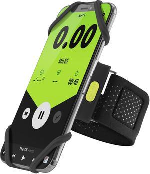 Bone Run Tie, Running Armband Phone Holder for Apple iPhone 13 12 11 Pro Max Mini XS XR X 8 Samsung Galaxy S21 S20 Note 20 10 Smartphone for Mobile Size 4-6.7" ( Black/ Arm Size 15.7-21.4")