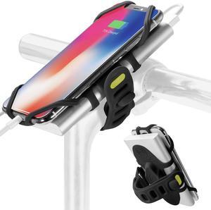 Bone Bike Tie Pro Pack, Bike Phone Charger Mount for Stem Mount, 2 in 1 Bicycle Phone Holder, Motorcycle Stem Charger Lock for iPhone 12 11 Pro Max Xs Max XR X 8 7 Plus, Galaxy S20 Note10 (Black)