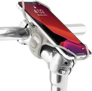 Bone Bike Tie Pro 3, Universal Bike Phone Mount for Stem Mount, Bicycle Motorcycle Phone Holder for iPhone 13 12 Pro Max Mini 11 X 8 7 6 Plus, Galaxy Note20 10 9 S20 10 9 8, Phones 5.8"-7.2" (Gray)