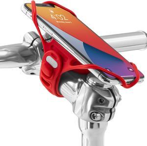 Bone Bike Tie Pro 4 Bike Phone Holder for Stem Mounting 4.7” - 7.2” Screen Smartphones, Face ID Compatible, Ultra Light Weight Bicycle Phone Mount, Designed for Road, Race & Touring- Red