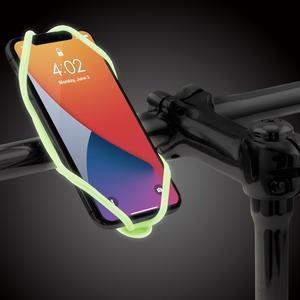 Bone Bike Tie 4 Bike Phone Mount for Handlebar, Bicycle / Motorcycle Universal Cell Phone Holder for 4.7" - 7.2" , Face ID Compatible, Ultra Light Silicone Bike Accessories - Luminous
