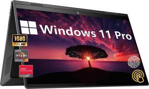 New HP Envy x360 2in1 Convertible Business Laptop 156 Full HD Touchscreen AMD Ryzen 7 5825U 32GB DDR4 RAM 2TB PCIe NVMe SSD Backlit Keyboard Fingerprint Reader Windows 11 Pro Black