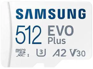 Samsung EVO Plus 512GB MicroSD Memory Card (2024) + SD Adapter