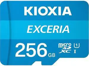 Kioxia 256GB microSD Exceria Flash Memory Card w/Adapter U1 R100 C10 Full HD High Read Speed 100MB/s LMEX1L256GG2