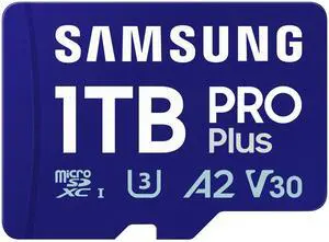 Samsung Memory MB-MD1T0SA PRO Plus MicroSD Card for Mobile and Gaming Consoles 1TB UHS-I U3, Up to 180MB/s