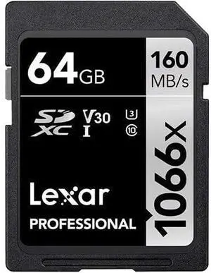 Lexar SDXC Card 64GB Professional 1066x UHS-I V30 U3 Lexar SDXC Card 64GB Professional 1066x UHS-I V30 U3