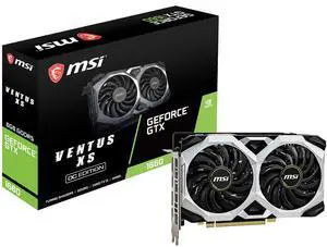 MSI Gaming GeForce GTX 1660 192-Bit HDMI/DP 6GB GDRR5 HDCP Support DirectX 12 Dual Fan VR Ready OC Graphics Card (GTX 1660 VENTUS XS 6G OC)