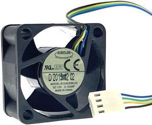 R124020BL(4) 40mm 12V PWM Cpu 1U 2U Cooling Fan,40X40X20mm 4cm Dual Ball Bearing Mute Silent Quiet Heatsink Cooler 5700RPM