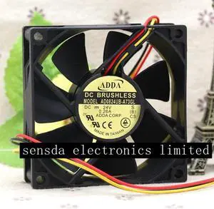 80mm cooling fan For ADDA 8cm 8025 24V 0.26A AD0824UB-A73GL AD0824UB-A70GL Dual Ball Bearing Cooling fan