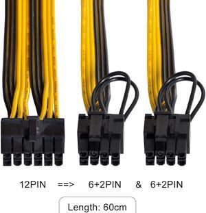 12Pin to ATX Dual 8Pin & 6Pin Female Extension Splitter GPU Power Cable for 3080 3090 Cirsair AX850 AX750 AX650