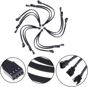 AT  1 to 3 4-pins Molex TX4 CPU 4 Pin PWM Net Jacket Sleeved Power Fan-out Adapter Cable Case Cooling Fan Splitter Hub