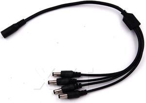 10pcs/lot Portable 5.5x2.1mm DC Power Cable 1 Female to 4 Male Plug Splitter Adapter for Security CCTV Camera cable