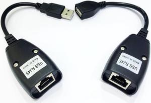 USB 2.0 Extension Extender Adapter Male & Female Up To 50m Using CAT5/CAT5E/6 RJ45 Lan Network Ethernet Repeater Cable