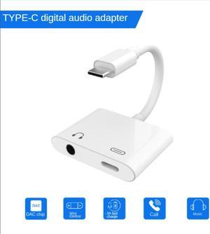 2 In 1 Fast Charge Headset Adapter Type-C USB-C 3.5mm Digital Audio Cable Converter for IPad Pro Google HTC Huawei Essential