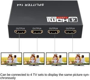 1 X 4 HDMI-compatible Splitter Converter 1 In 4 Out HD 1.4 Splitter Amplifier HDCP 1080P Dual Display for HDTV DVD PS3 Xbox