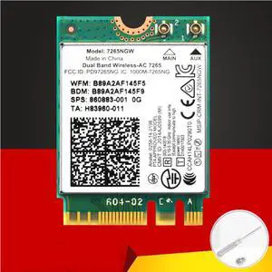 M.2 WiFi Adapter For Intel 7265NGW Dual Band Wireless-AC 7265 1167Mbps 802.11ac 2x2 WiFi Bluetooth 4.2 NGFF M.2 Network Card M.2 WiFi Adapter For Intel 7265NGW Dual Band Wireless-AC 7265 1167Mbps 802.11ac 2x2 WiFi Bluetooth 4.2 NGFF M.2 Network Card