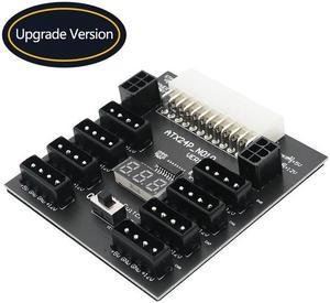 Breakout Board 4Pin and 6Pin Power Connector LED Display 12V Power Module for CHIA Mining for GPU Graphics Card Miner Mining