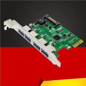 4 Ports USB 3.0 PCIe PCI Express Expansion Card PCI-E to USB3.0 Adapter Converter Card for PCI-E x1 x4 x8 x16 Slot Computer PC 4 Ports USB 3.0 PCIe PCI Express Expansion Card PCI-E to USB3.0 Adapter Converter Card for PCI-E x1 x4 x8 x16 Slot Computer PC