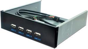 4 Ports USB 2.0 Front Panel USB Hub Splitters Adapter USB 2.0 Hub USB-HUB Multiple Splitter Hubs 5.25 Driver Bay for PC Computer