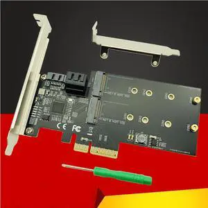 SATA Raid Controller SATA Raid M.2 PCI Express Raid Card 2Port SATA3.0 6Gbps + 2Port M.2 NGFF SSD B Key Support RAID0 RAID1 AHCI