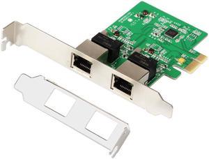 QINDIAN Network Cards Network Adapter PCI-Express Dual Gigabit Ethernet Controller Card RTL8111 Chipset with Low Profile Bracket