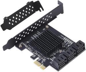 Add On Card PCI-E/PCIE SATA Card PCI Express SATA 3 PCIE to SATA 3.0 Card 6 Port SATA3 PCIE X1 Card with Low Profile Bracket