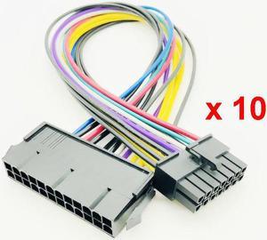 10PCS ATX 24Pin to 14Pin 24p to 14P Power Cable Convert Cord 18AWG Wire for Lenovo Q77 B75 A75 Q75 Motherboard 30cm Power Cable