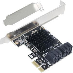 QINDIAN Add On Cards PCI-E/PCIE SATA 3 PCI Express SATA Controller PCIE to SATA 3.0 Card Hub Adapter 88SE9215 Chip for SSD & HDD