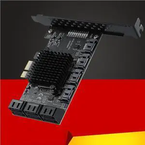 Mining Riser PCIE SATA PCI-E Adapter PCIE to SATA Controller Multiplier 10 Ports SATA 3.0 6Gbps to PCI Express X1 Expansion Card Mining Riser PCIE SATA PCI-E Adapter PCIE to SATA Controller Multiplier 10 Ports SATA 3.0 6Gbps to PCI Express X1 Expansion Card
