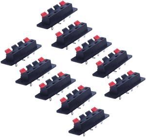 10 Pcs 4 Pins Spring Loaded Push Type Speaker Terminal Board 64X25mm