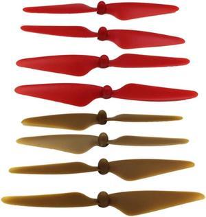 8Pcs For Hubsan H501S X4 Rc Quadcopter Propellers Blades 2Cw/2Ccw - 4Pcs Red & 4Pcs Yellow