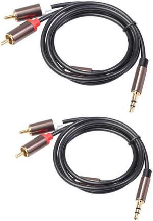 2Pack 3.5Mm Male To 2RCA Male Auxiliary Stereo Audio Y Splitter Gold-Plated For Phones,MP3,Tablets,Speakers,HDTV - 6Ft