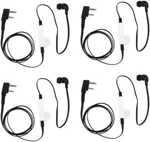 4X 2 Pin Noodle Style Earbud Headphone K Plug Earpiece Headset For Baofeng Uv5r Bf-888S Uv5r Radio Black Wire