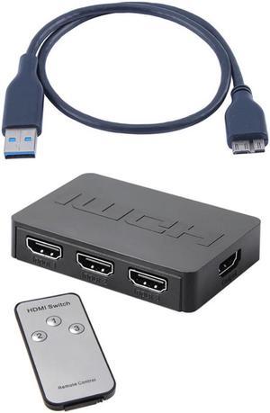 3X1 Hdmi Splitter 3 Port Hub Box Auto Switch 3 In 1 Out Switcher 1080P Hd 1.4 With USB 3.0 Cable USB3.0 HDD Data Cable A Male To