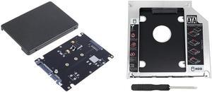 1 Pcs M.2 NGFF (SATA) SSD To 2.5 Inch SATA Adapter Card 8Mm & 1 Pcs SATA 2Nd HDD HD SSD Enclosure Hard Drive Caddy Tray