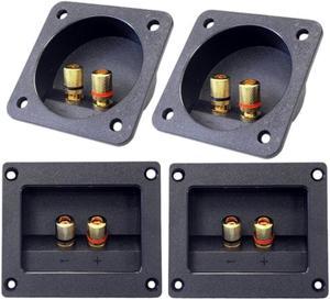 DIY Home Car Stereo Screw Cup Connectors Subwoofer Plugs 2-Way Speaker Box Terminal Binding Post, 4 Pcs Black