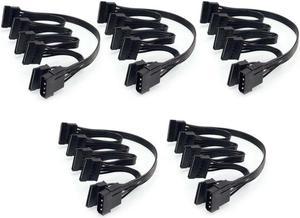 5X 4Pin IDE To 5-Port Power Supply Cable 4Pin Molex To Multi SATA Port 18AWG Wire Power Cord For Hard Drive HDD SSD PC