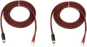 2Pcs RCA Speaker Cable Bare Wire Speaker Wire To RCA Plug,Replace RCA Plug Connector Adapter To Bare Wire Open Audio